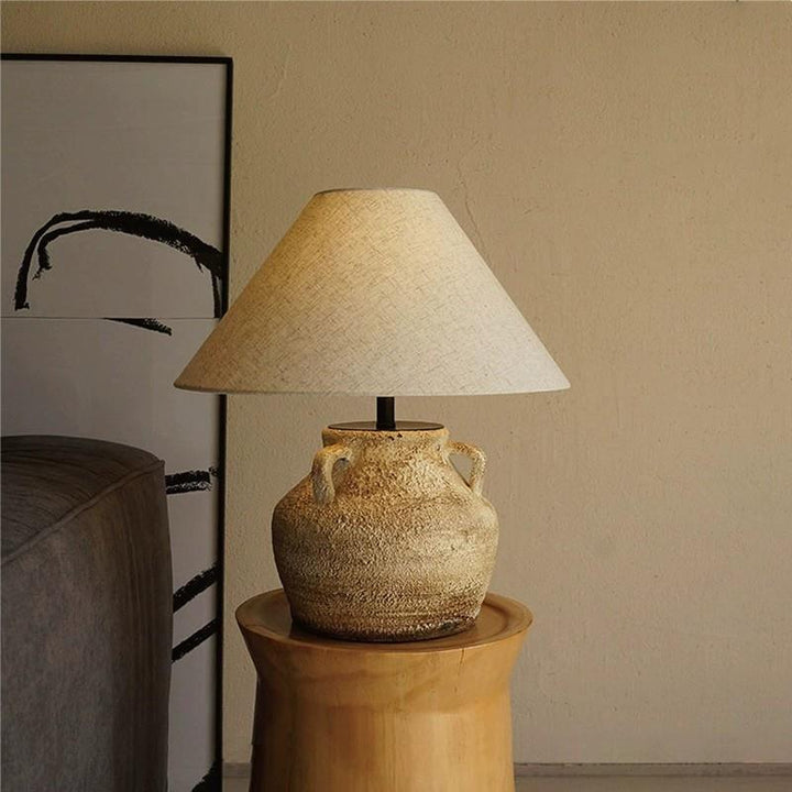 Rustikale Töpfer Tischlampe