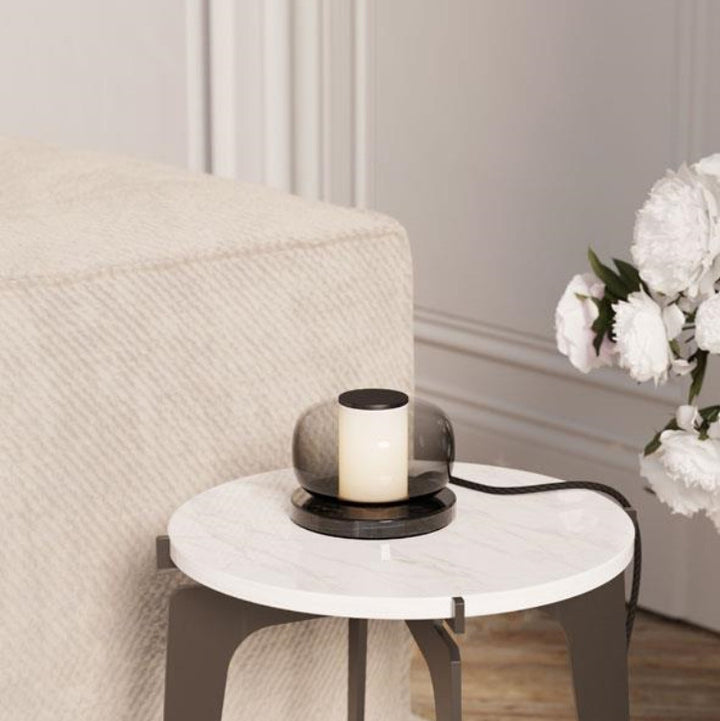 Moderne Glas- und Marmor-Tischlampe