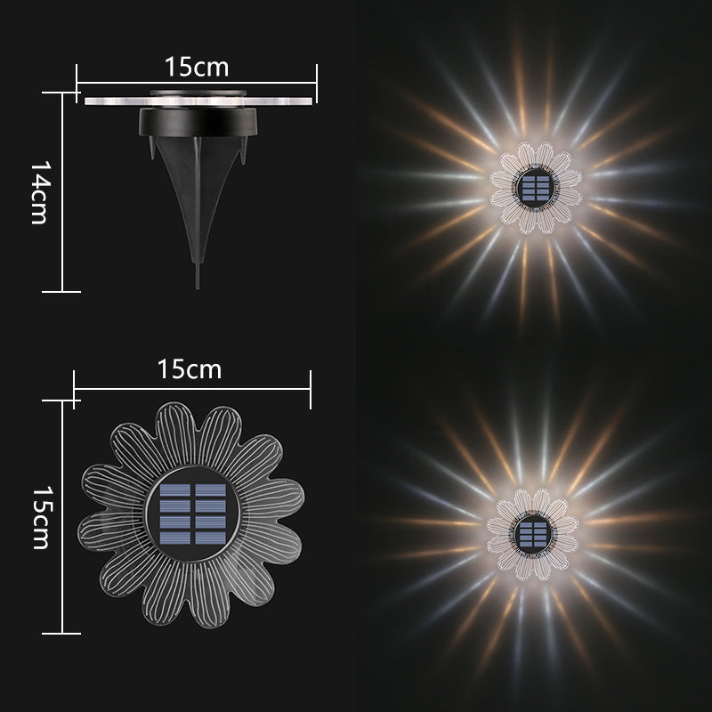Dekorative Solar-Acryl-Blüten-Gartenstecker LED-Wegeleuchte