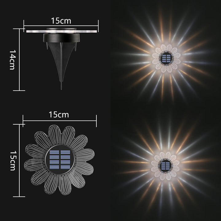 Dekorative Solar-Acryl-Blüten-Gartenstecker LED-Wegeleuchte