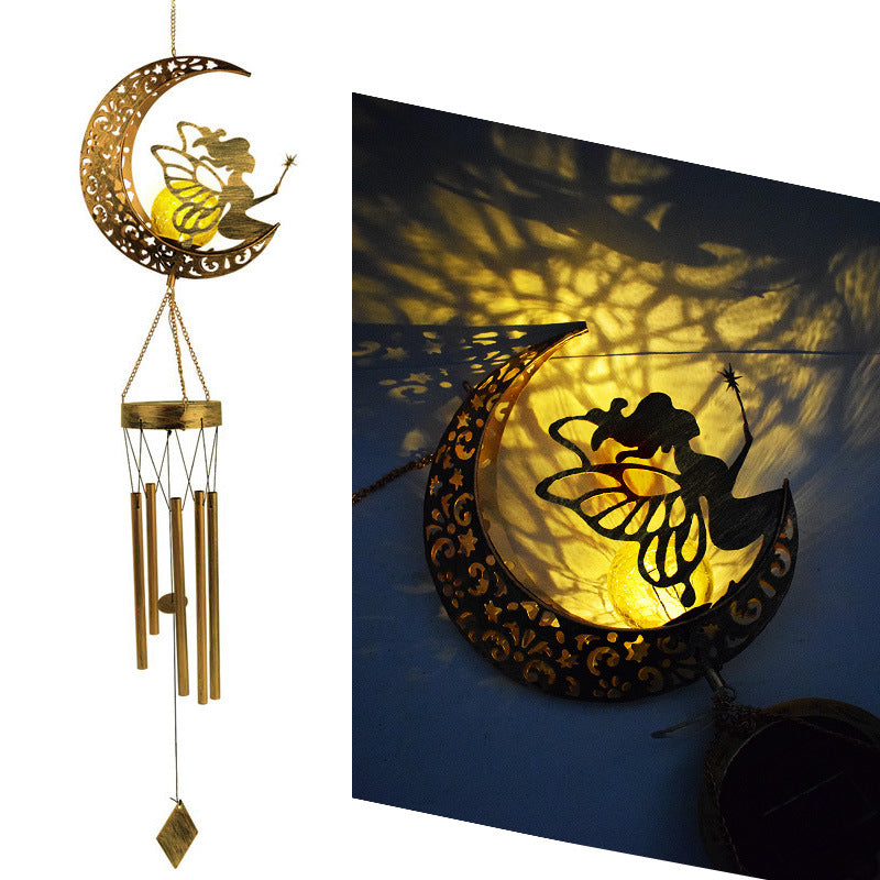 Hängende Flamingo Solar LED Windspiel mit Knackglas-Globus