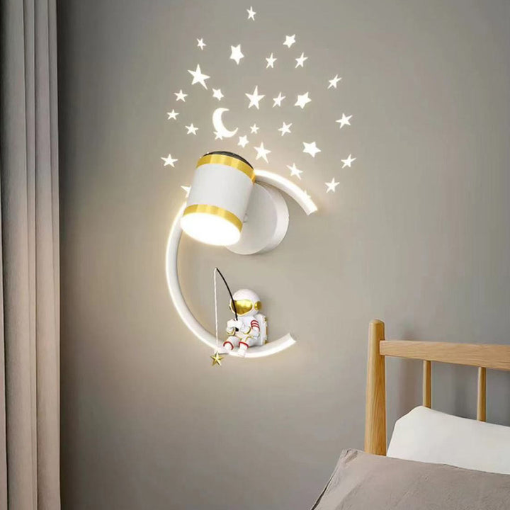 Astronaut Halbmond LED Wandleuchte Nachtlicht