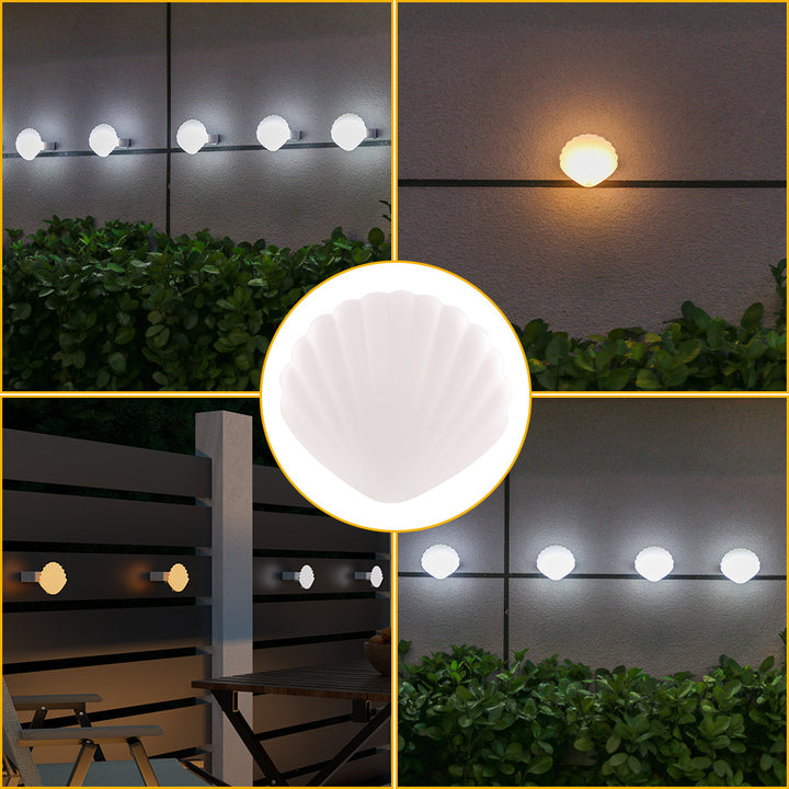 Muschelförmige kompakte Außen-LED-Wandlampe