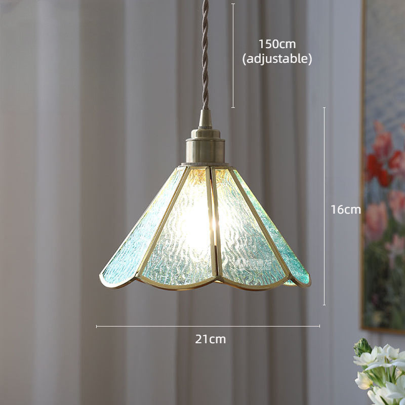 Verstellbare Vintage Glas Pendelleuchte