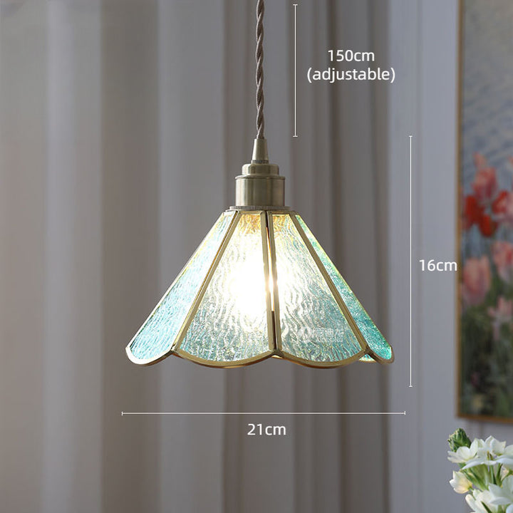 Verstellbare Vintage Glas Pendelleuchte