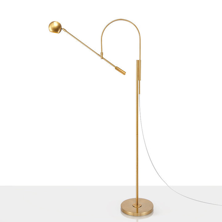 Minimalistische verstellbare Stehlampe mit goldener Oberfläche