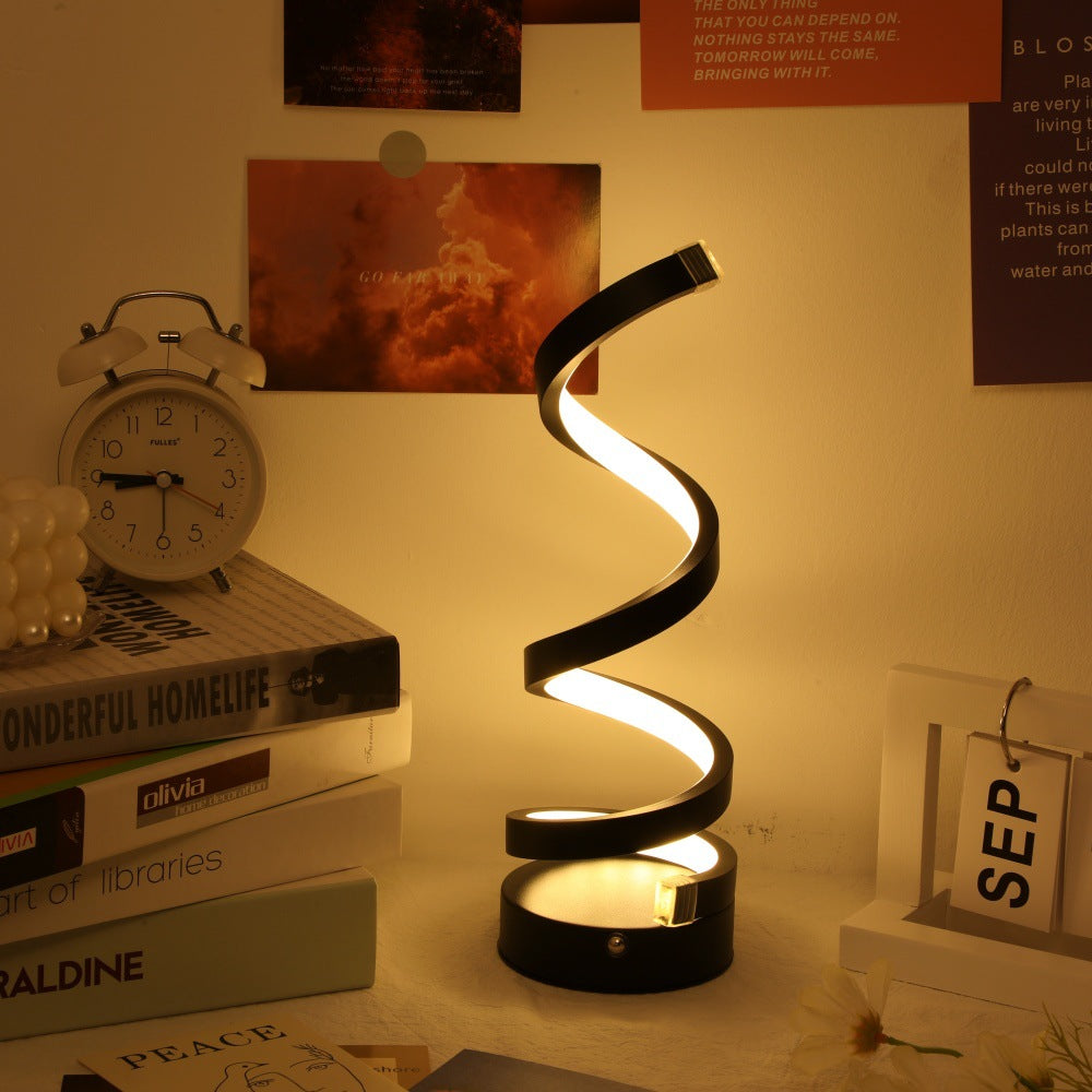 Moderne Spiral-LED-Tischlampe