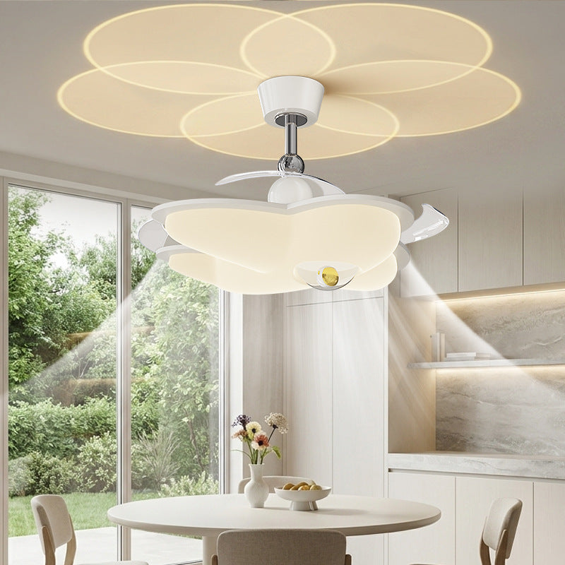 Moderner blumenförmiger Deckenventilator mit integrierter Beleuchtung