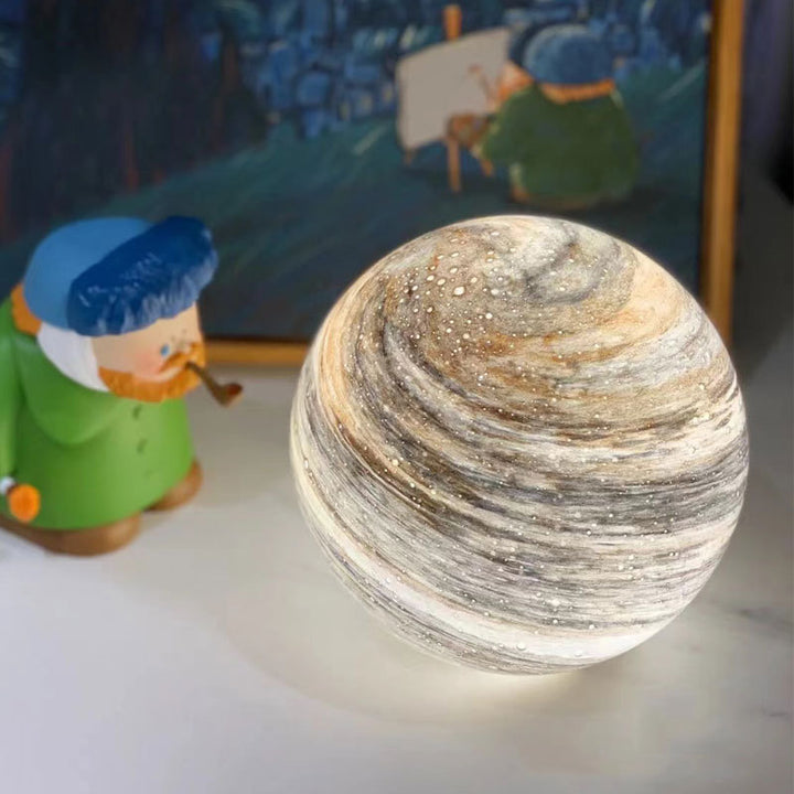Marmorwirbel-Orb-LED-Tischlampe