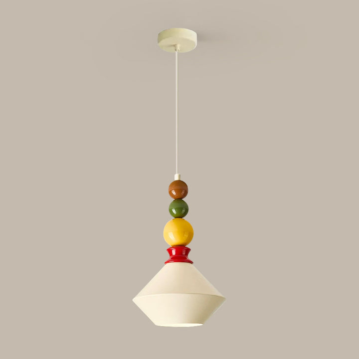 Mid-Century Geometrische Keramik Perlen Anhänger Licht