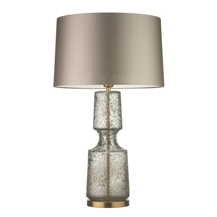 Stilvolle Glas-Tischlampe mit elegantem schwarzen Schirm