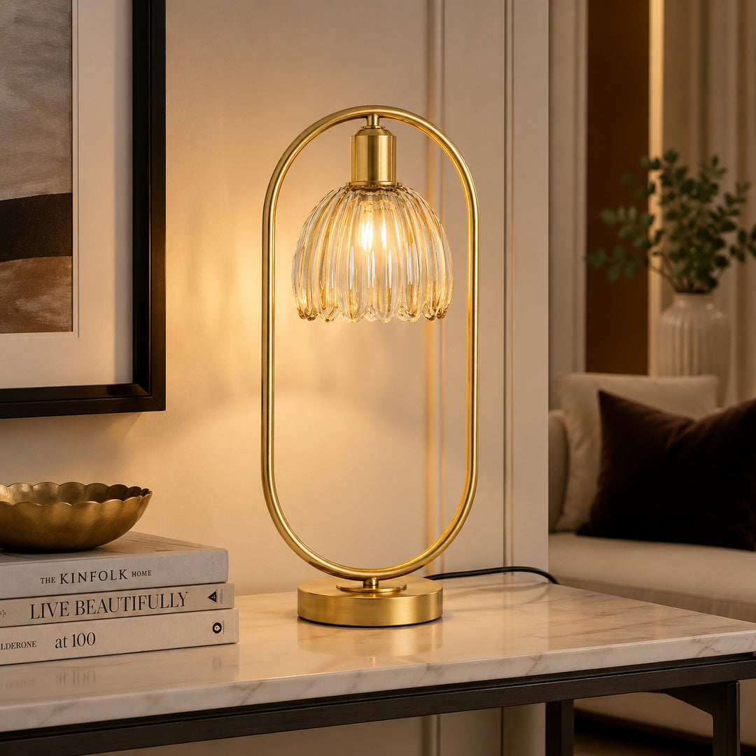 Moderne Kristallglobus-Tischlampe