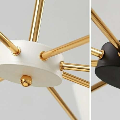 Mid-Century Modern Mehrarmige Kegel-Schirm-Kronleuchter