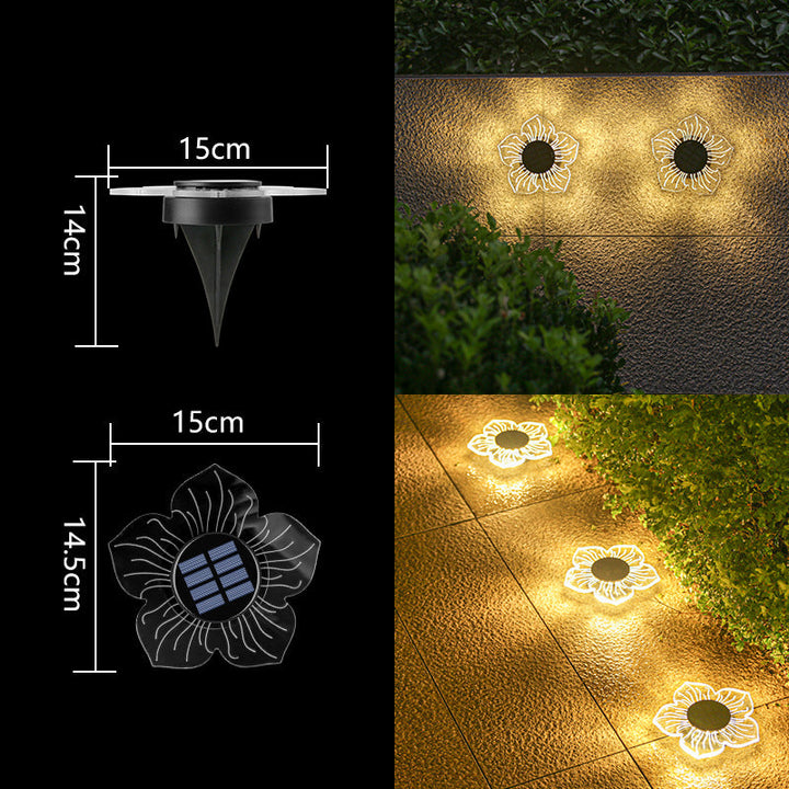 Dekorative Solar-Acryl-Blüten-Gartenstecker LED-Wegeleuchte