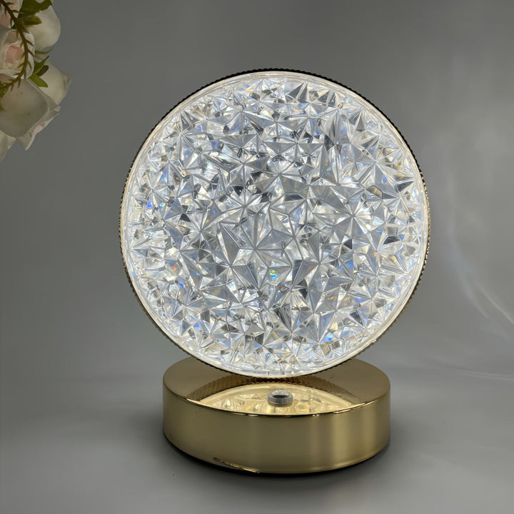Dekorative Kristall-texturierte ovale LED-Tischlampe mit dimmbarer Touch-Basis
