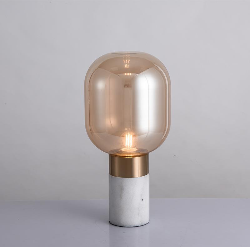 Zeitgenössische Glas-Tischlampe mit Metallbasis