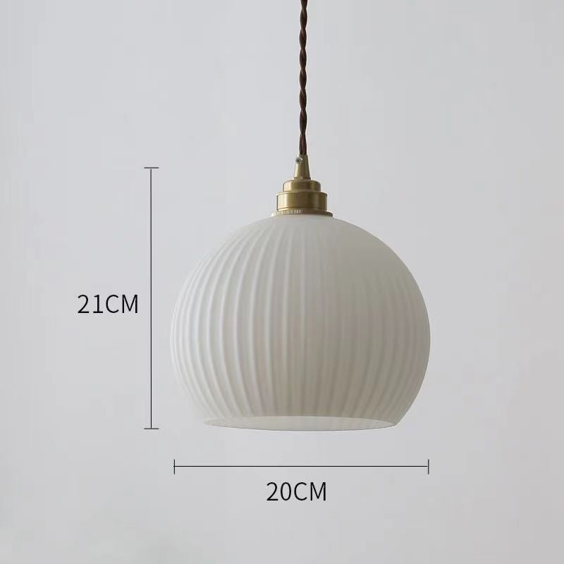 Elegante gerippte Glas Pendelleuchte