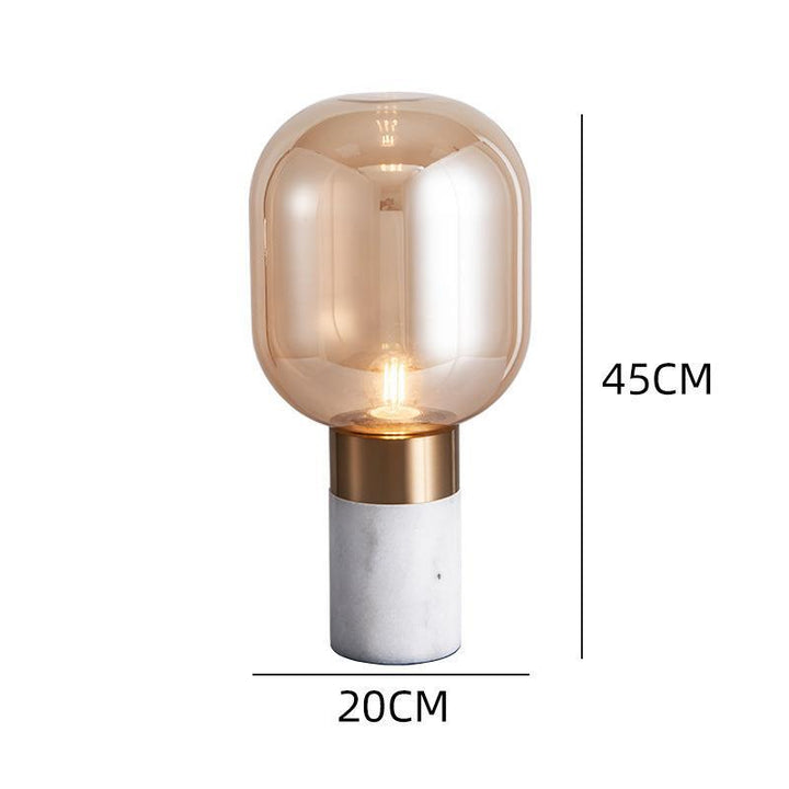 Zeitgenössische Glas-Tischlampe mit Metallbasis