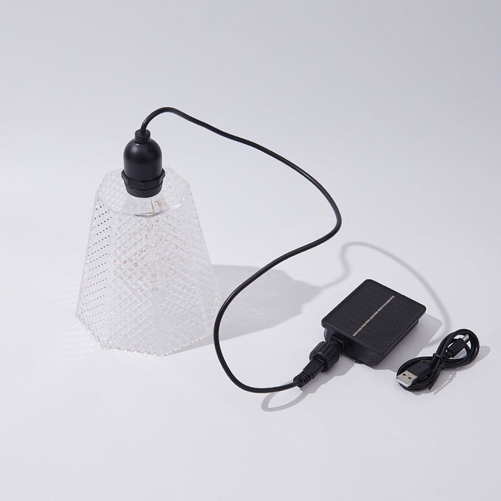 Kristall-Muster Solar Pendelleuchte USB wiederaufladbare LED