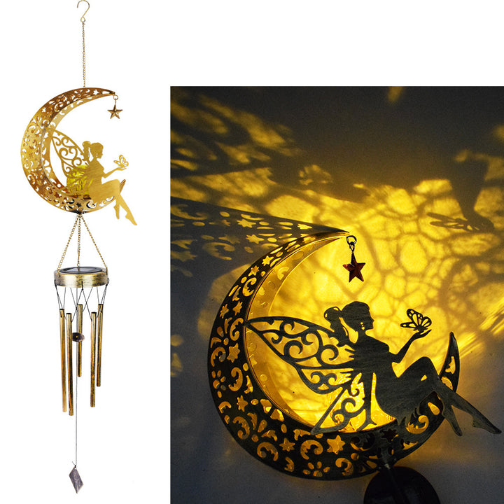 Hängende Flamingo Solar LED Windspiel mit Knackglas-Globus