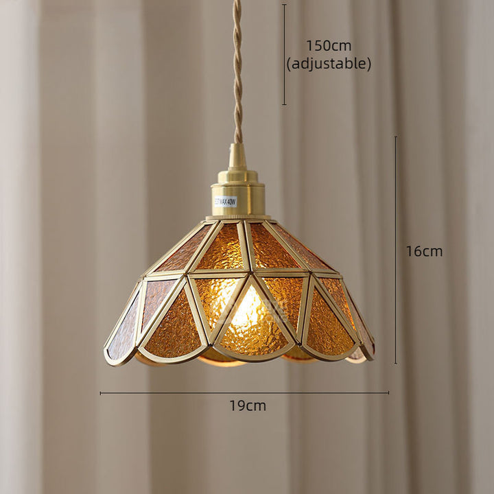 Verstellbare Vintage Glas Pendelleuchte