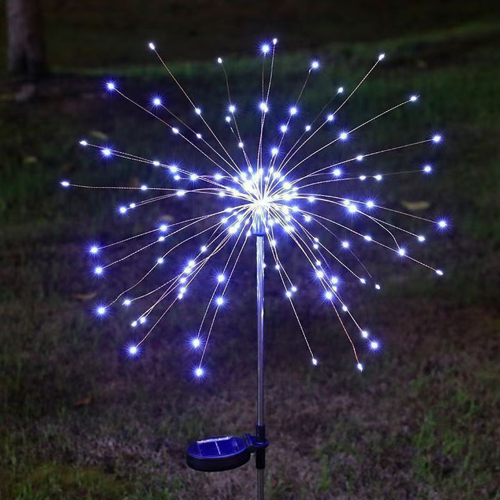 Solarbetriebene LED Feuerwerksgartenstehleuchten mit Funkelburst-Design