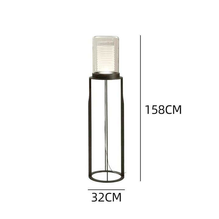 Zeitgenössische Tischlampe mit strukturiertem Glasschirm