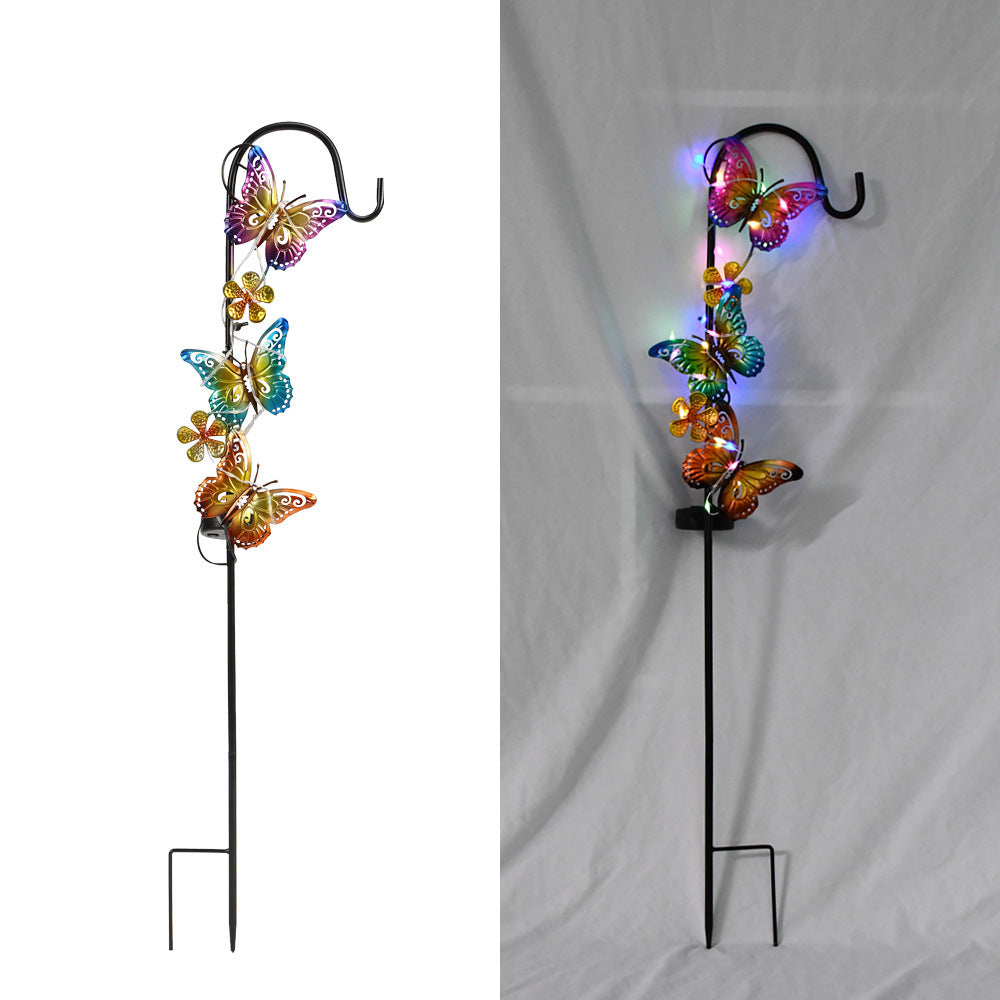 Solar LED Schmetterling Gartenstecker Dekorative Metall Gartenornament