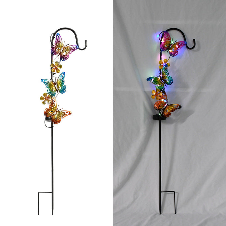 Solar LED Schmetterling Gartenstecker Dekorative Metall Gartenornament