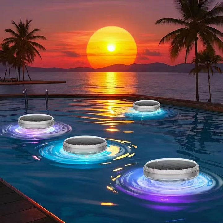 Schwebende Solar RGB Poollichter mit wasserdichtem LED-Ring und Dämmerungs-zu-Morgendämmerung-Sensor