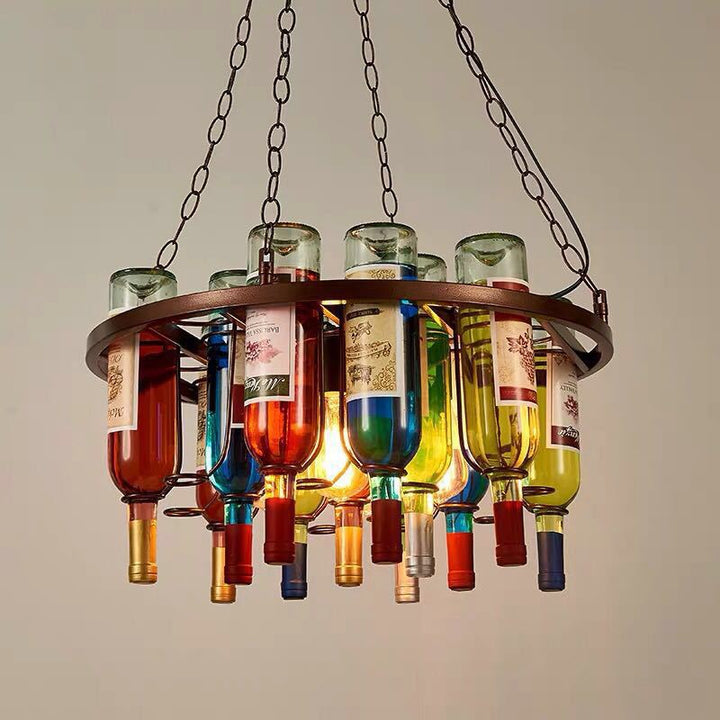 Upcycling-Glasflasche-Linearpendelleuchte