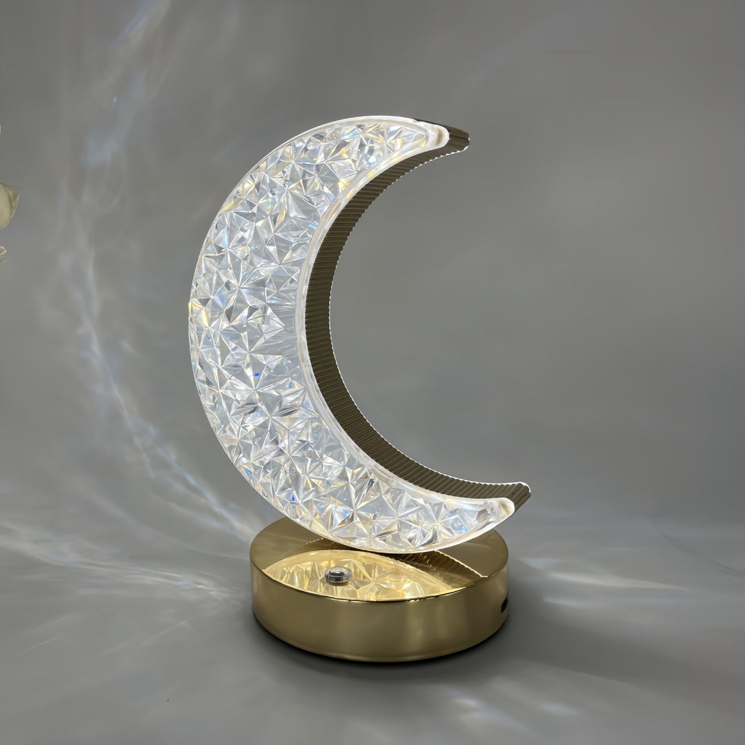 Dekorative Kristall-texturierte ovale LED-Tischlampe mit dimmbarer Touch-Basis