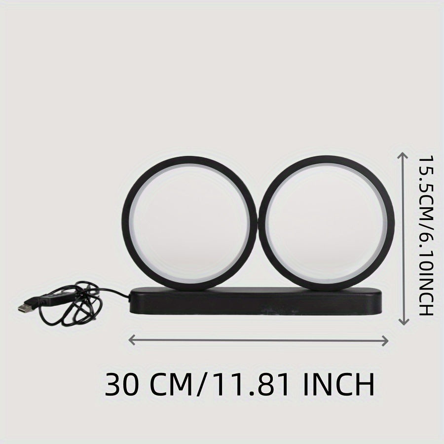 Moderne Dual-Ring LED Tischlampe