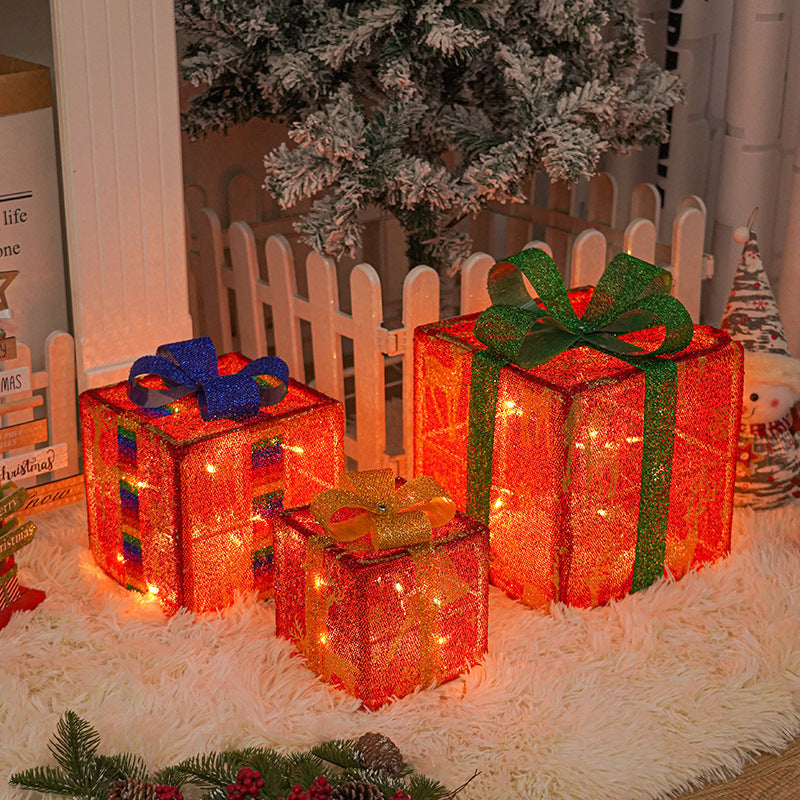 LED-Mesh-Geschenkbox-Set Dekoratives Indoor Ornament