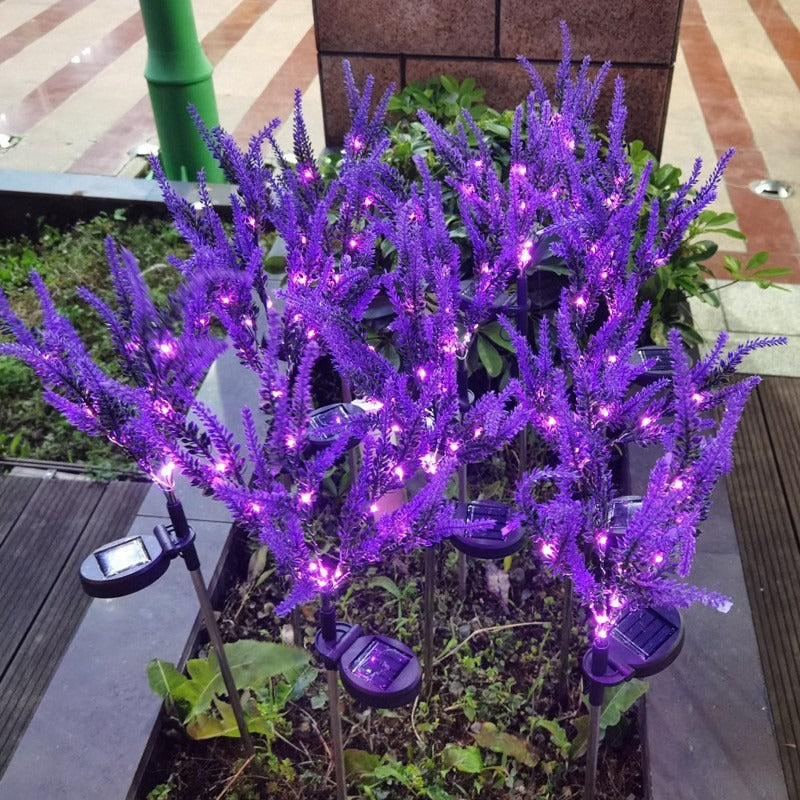 Solar LED Kunstlavendel Gartensteckerlichter