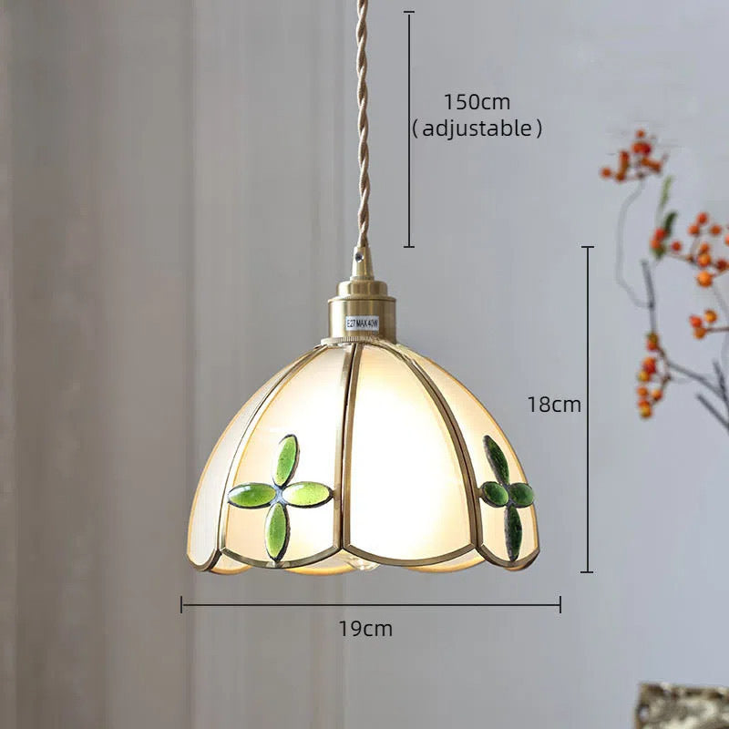 Verstellbare Vintage Glas Pendelleuchte