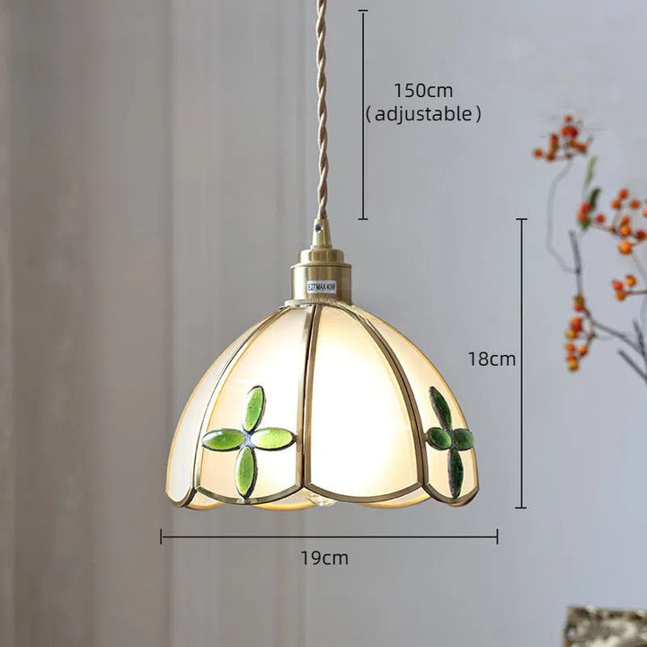 Verstellbare Vintage Glas Pendelleuchte