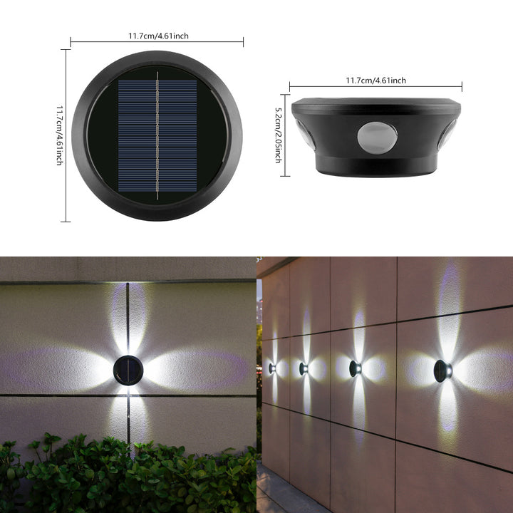 Outdoor Solar Wand-Sconce Multi-Strahl Dekorative LED Akzentlicht