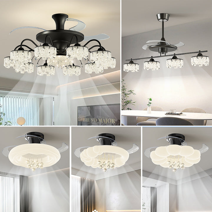 Moderner Kristall-Deckenventilator