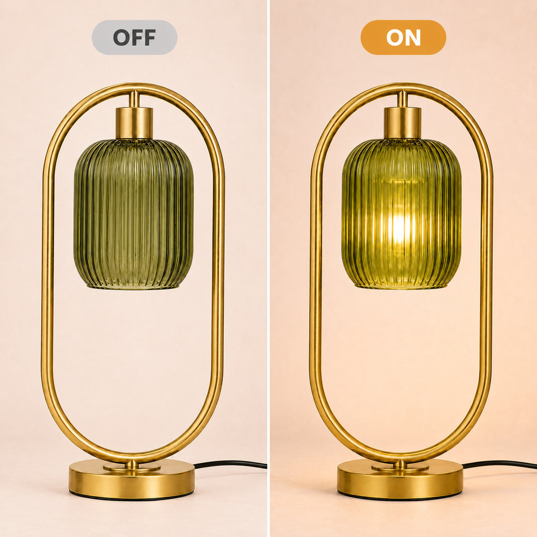 Moderne Glas gerippte Tischlampe