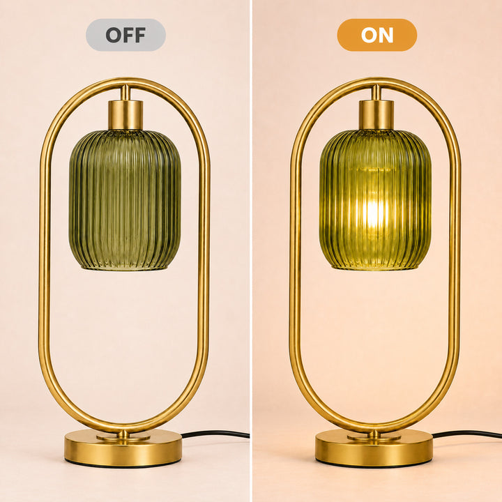 Moderne Glas gerippte Tischlampe