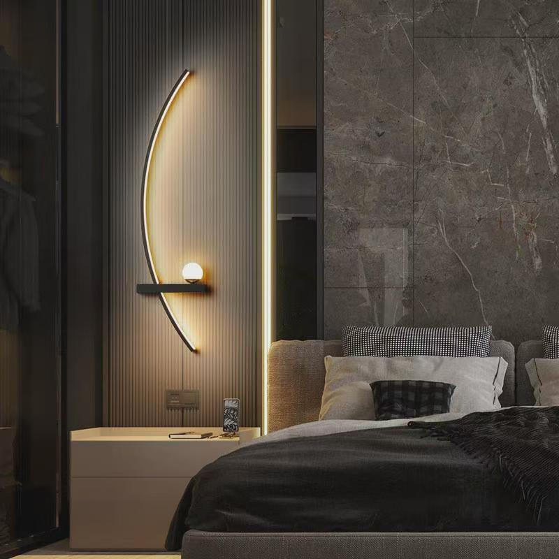 Gebogene LED-Umgebungswandlampe mit integriertem Regal