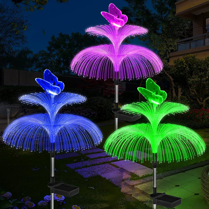 Solar-Faser-Optik-Schmetterling Gartenstecker Licht