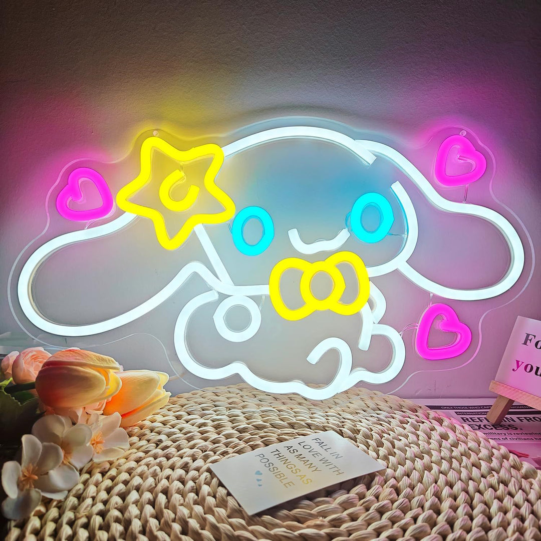 Niedliche Cartoon-Pilz Neon-LED-Wandleuchte mit acryl Rücken