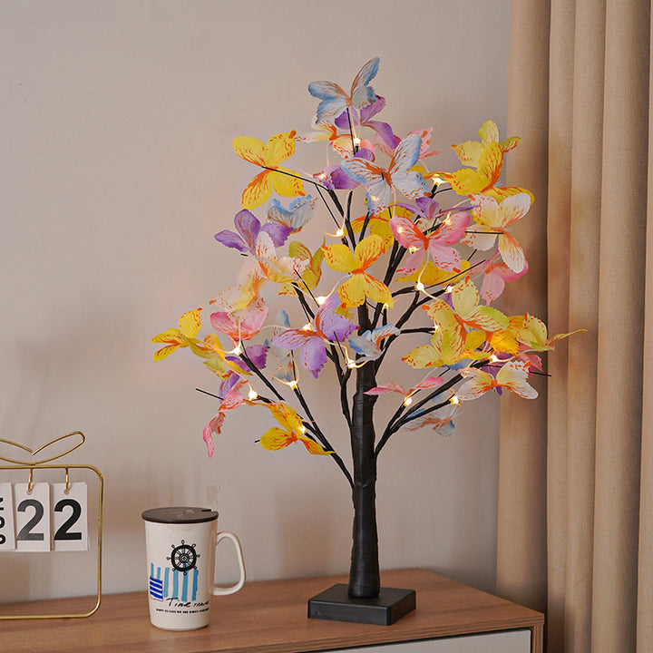 LED Schmetterling Blüte Zweig Tischlampe