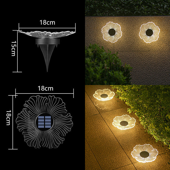 Dekorative Solar-Acryl-Blüten-Gartenstecker LED-Wegeleuchte