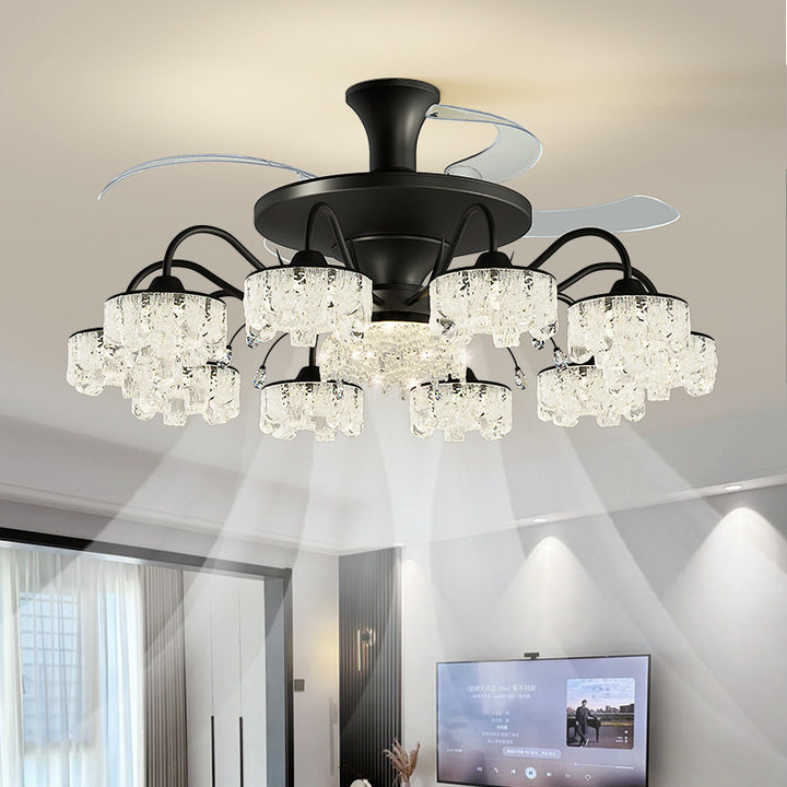 Moderner Kristall-Deckenventilator