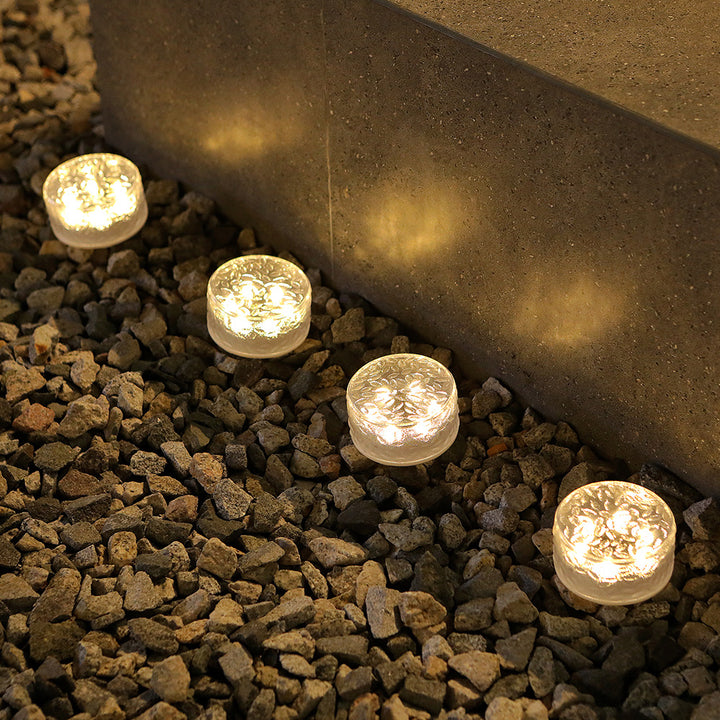 Solar Texturiertes Glas Gartenwegbeleuchtungen