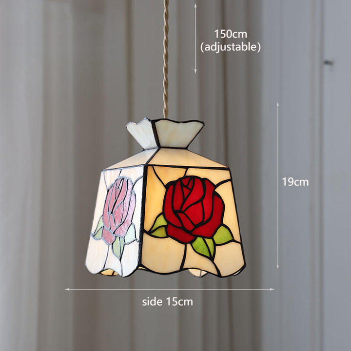 Verstellbare Vintage Glas Pendelleuchte