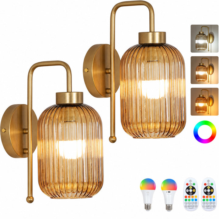 Elegante Glas-Wandleuchte mit verstellbarer Beleuchtung